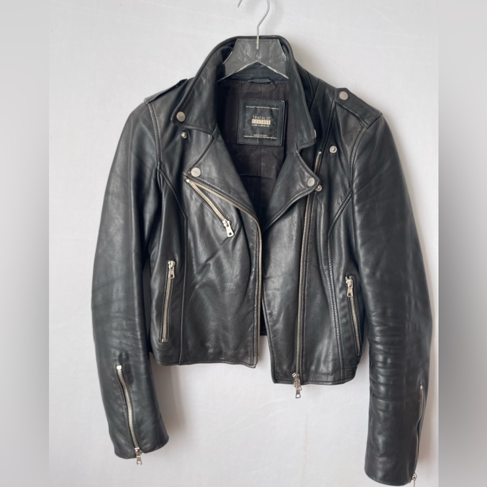 Topshop Black Leather Biker Jacket